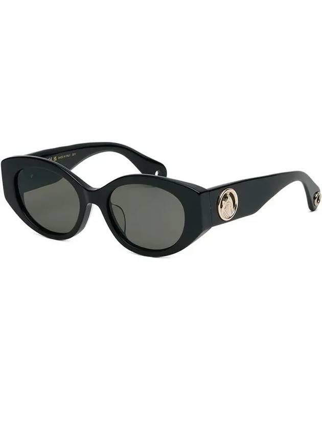 Sunglasses LNV650SLB 001 Oval Fashion Round Black Gold Logo Horn Rim - LANVIN - BALAAN 7