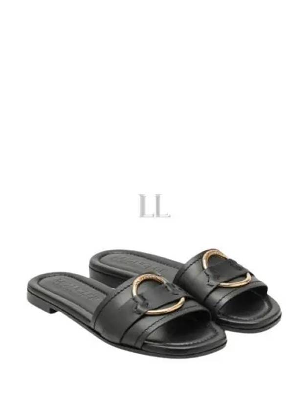 Bell Leather Slippers Black - MONCLER - BALAAN 2