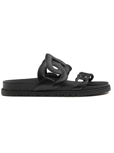 Extra Leather Sandals Noir Black - HERMES - BALAAN 1