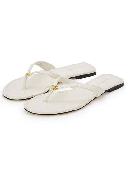 Capri Logo Plaque Flip Flops White - TORY BURCH - BALAAN 2