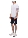 Striped Detail Crew Neck Cotton Short Sleeve T-Shirt White - THOM BROWNE - BALAAN 5