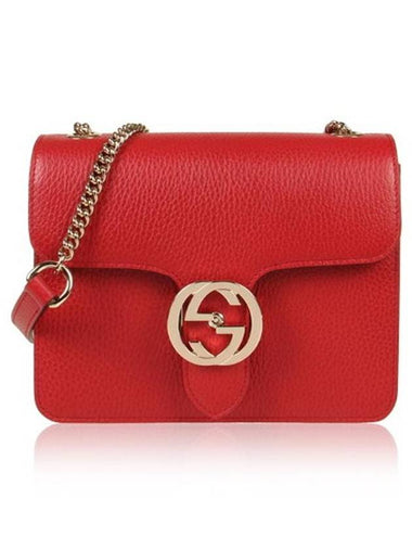 Interlocking GG Chain Small Cross Bag Red - GUCCI - BALAAN 1