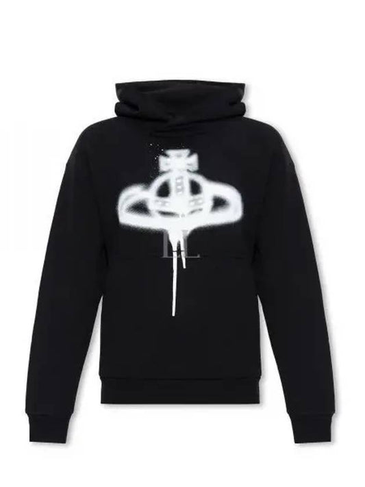 Spray ORB Logo Print Hoodie Black - VIVIENNE WESTWOOD - BALAAN 2