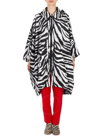 Burberry Zebra Print Templeton Detachable Hood Cape, Size Small - BURBERRY - BALAAN 1