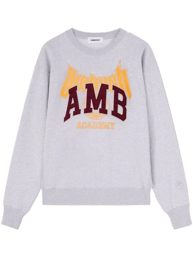 Logo Applique Sweatshirt Grey - AMBUSH - BALAAN 1