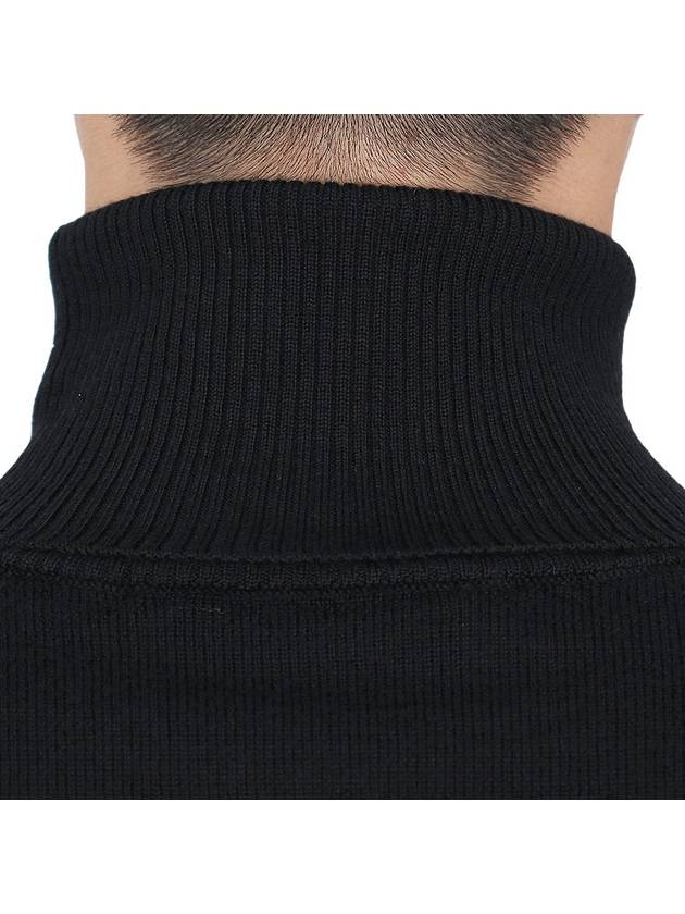 Men's Heart Logo Wool Turtleneck Black - AMI - BALAAN 9