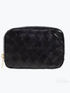 Teen Intrecciato Zipper Calfskin Pouch Black - BOTTEGA VENETA - BALAAN 2