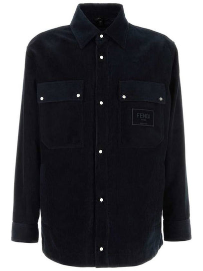 Corduroy Blouson Jacket Navy Blue - FENDI - BALAAN 2