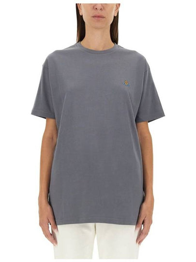 ORB Logo Cotton Short Sleeve T-Shirt Grey - VIVIENNE WESTWOOD - BALAAN 2