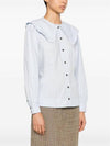 Poplin Frill Collar Shirt Blouse Heather - GANNI - BALAAN 5