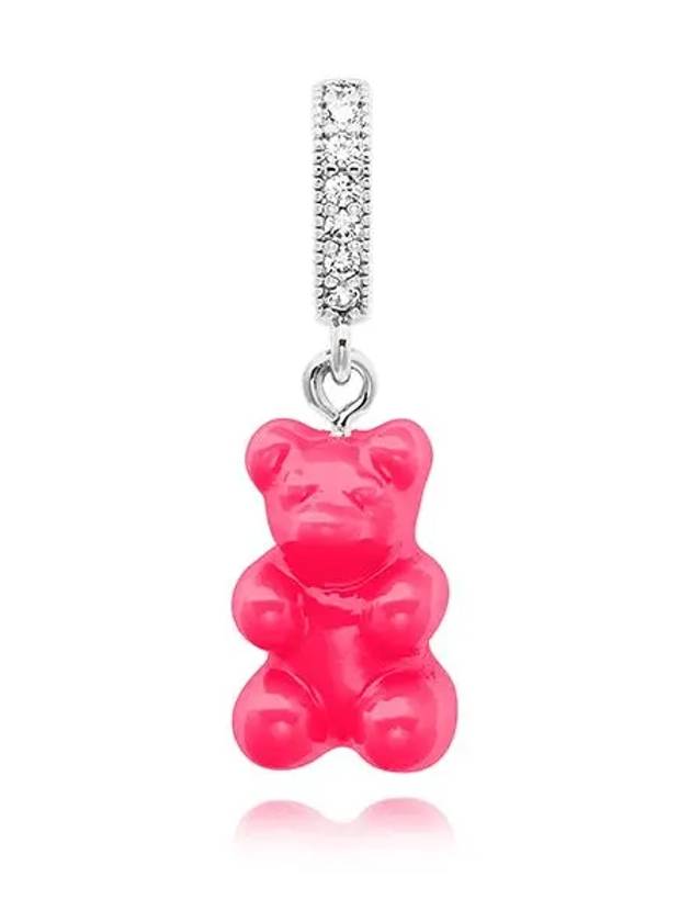 NOSTALGIA BEAR COSMOPOLITAN PAVE CONNECTOR SILVER Women s Pendant Charm - CRYSTAL HAZE - BALAAN 1