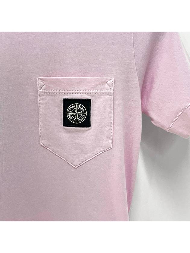 Kids Logo Patch Pocket Short Sleeve T Shirt 10 12 Pink 801620347 V0080 - STONE ISLAND - BALAAN 4