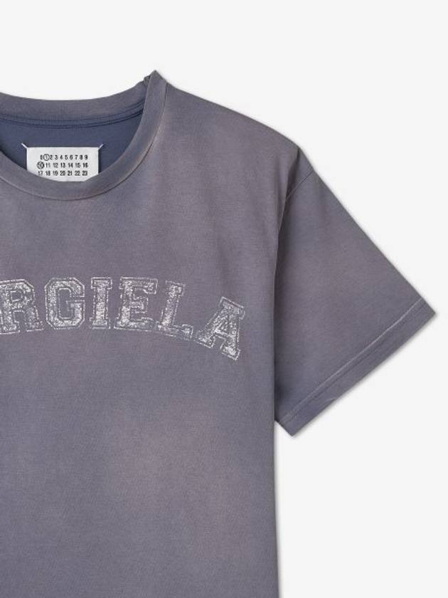 Logo Cotton Jersey Short Sleeve T-Shirt Lilac - MAISON MARGIELA - BALAAN 4