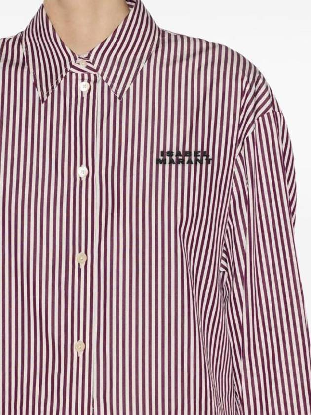 Fabrica Striped Long Sleeve Shirt Ecru Burgundy - ISABEL MARANT - BALAAN 6