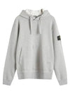 Cotton Fleece Garment Dyed Hoodie Grey - STONE ISLAND - BALAAN 2