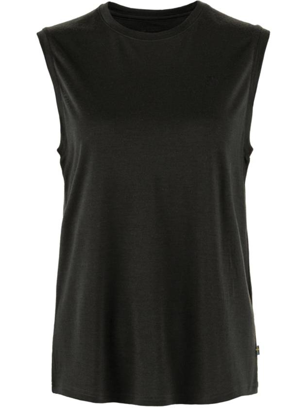 Women's Abisko Wool Tank Top Black - FJALL RAVEN - BALAAN 2