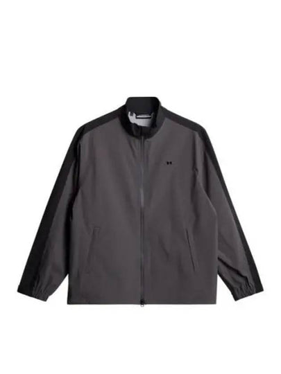 Men's Theo Rain Zip-Up Jacket Black Asphalt - J.LINDEBERG - BALAAN 2