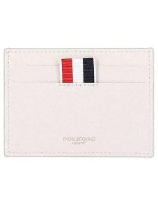 Stripe Note Compartment Pebble Grain Leather Card Wallet Pink - THOM BROWNE - BALAAN 2