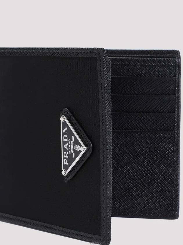 Triangle Logo Re-Nylon Half Wallet Black - PRADA - BALAAN 3