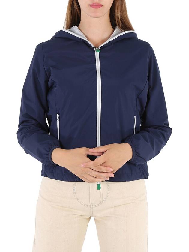 Save The Duck Stella Hooded Rain Jacket In Navy Blue, Brand Size 4 (X-Large) - SAVE THE DUCK - BALAAN 1