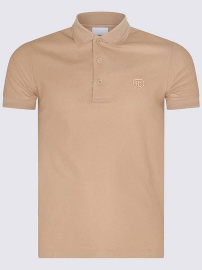 Embroidered Logo Polo Shirt Beige - BURBERRY - BALAAN 2