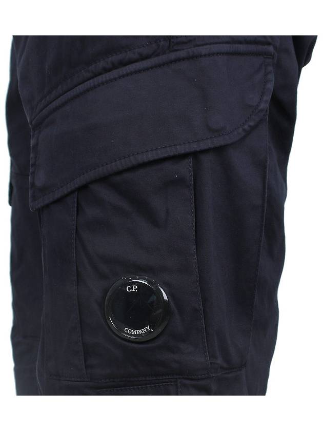 Stretch Satin Cargo Shorts Navy - CP COMPANY - BALAAN 7