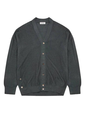 double layered cardigan charcoal - LEMAIRE - BALAAN 1