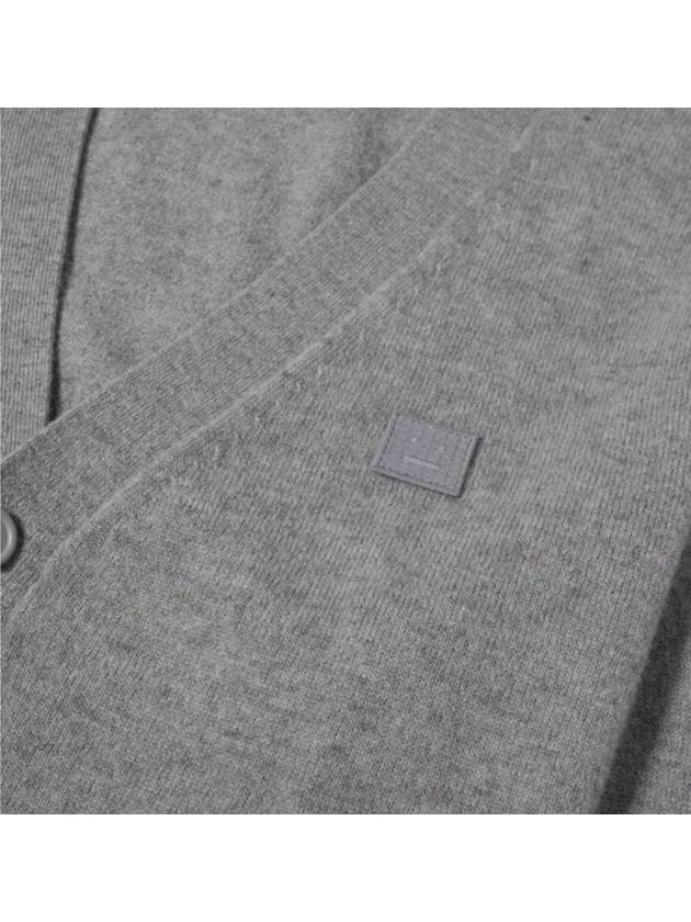 Keve Face Wool V-neck Cardigan Grey Melange - ACNE STUDIOS - BALAAN 3