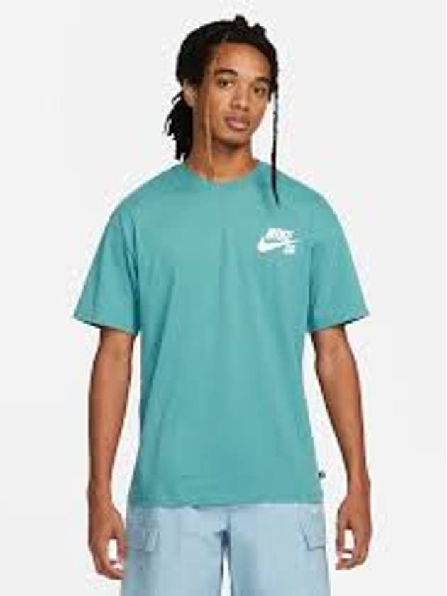 SB Logo Skate Cotton Short Sleeve Shirt Mineral Teal - NIKE - BALAAN 2