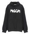 Brushed Logo Print Hoodie Black - MSGM - BALAAN 2