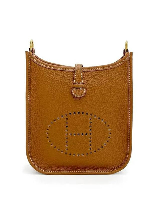 Mini Evelyn TPM camel gold engraved B 4HB0271 - HERMES - BALAAN 1