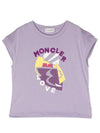 Kids Girls Short Sleeve T Shirt Lilac 8P00001 899WA 61A 8A 10A - MONCLER - BALAAN 1