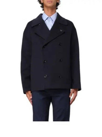 LARDINI IVNILSIVC63630 850 Fabric Double Breasted Coat - RVR LARDINI - BALAAN 1