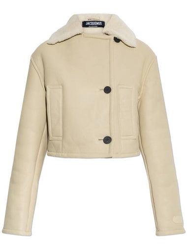 Jacquemus Double-breasted Shearling Coat, Women's, Cream - JACQUEMUS - BALAAN 1