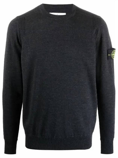 Light Wool Crewneck Knit Top Charcoal - STONE ISLAND - BALAAN 2