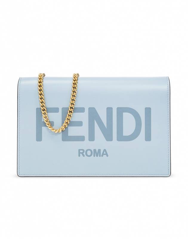 Logo Chain Small Long Wallet Light Blue - FENDI - BALAAN 2