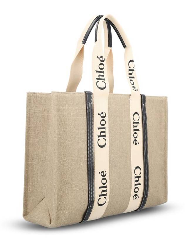 Woody Large Tote Bag Black Beige - CHLOE - BALAAN 4