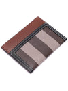 Check Two-Tone Leather Card Wallet Dark Birch Brown - BURBERRY - BALAAN 6