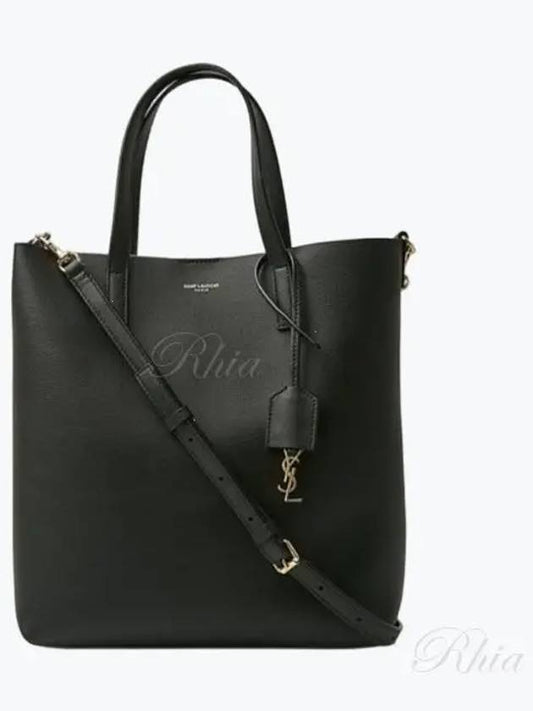 Shopping Toy Supple Leather Tote Bag Black - SAINT LAURENT - BALAAN 2