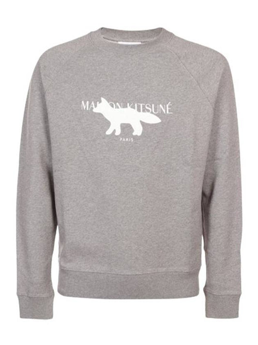 Profile Fox Stamp Clean Sweatshirt Grey Melange - MAISON KITSUNE - BALAAN 2