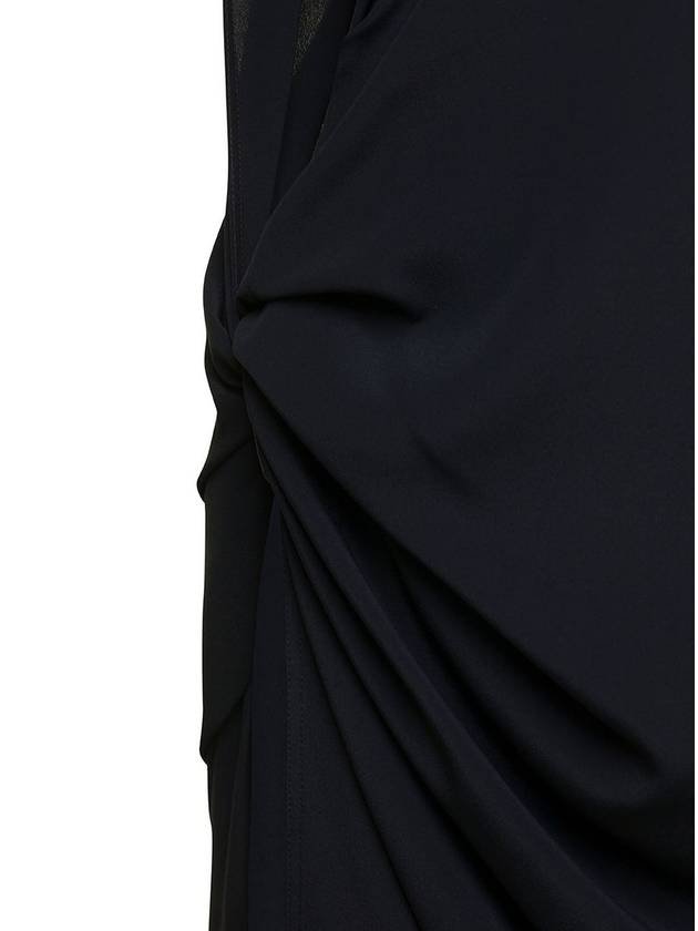 23 ss Long One Shoulder Drape Silk Blend Dress RO01C5580CC09 B0710236239 - RICK OWENS - BALAAN 4