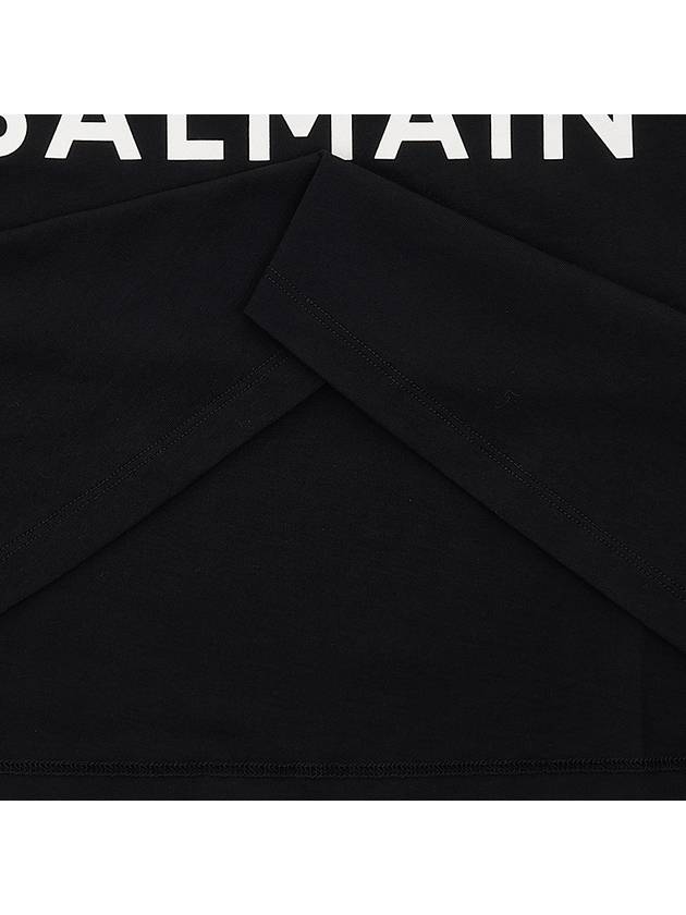 Logo Print Cotton Cropped Short Sleeve T-shirt Black - BALMAIN - BALAAN 9