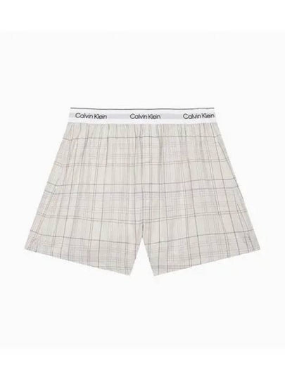 Cotton Poplin Boxer Briefs Check Ivory - CALVIN KLEIN - BALAAN 2