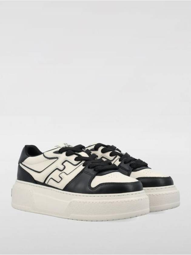 Match Leather Platform Low Top Sneakers Black - FENDI - BALAAN 3