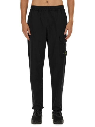 Logo Patch Cargo Track Pants Black - STONE ISLAND - BALAAN 2