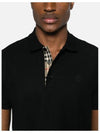 Men's Embroidered Logo Cotton Polo Shirt Black - BURBERRY - BALAAN 3