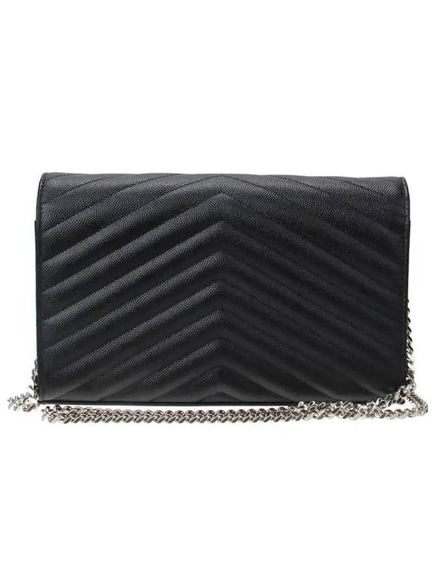 Cassandre Matelasse Chain Cross Bag In Grain de Poudre Embossed Leather Black - SAINT LAURENT - BALAAN 5