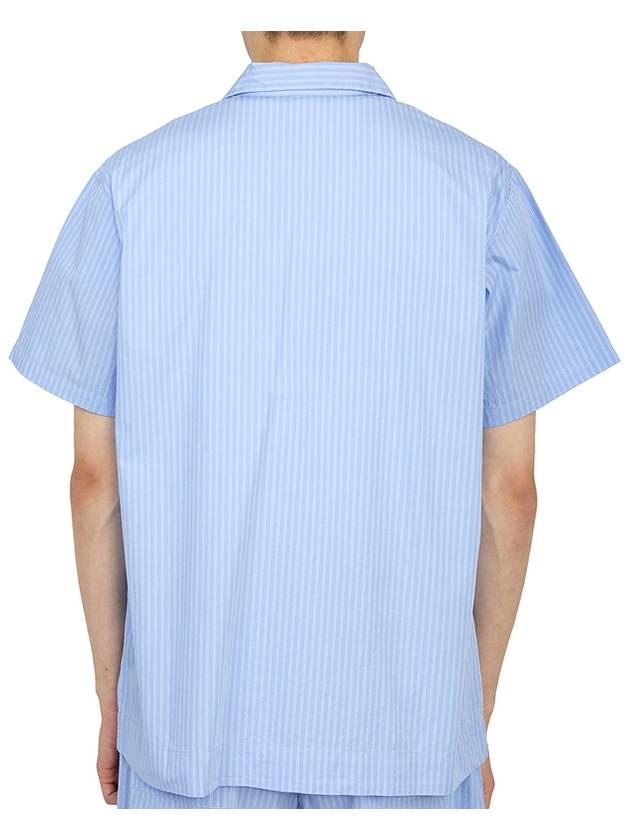 Poplin Pajamas Organic Cotton Short Sleeve Shirt Pin Stripe - TEKLA - BALAAN 5