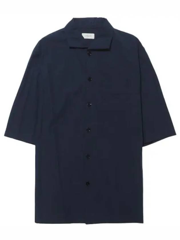 Camp Collar Cotton Short Sleeve Shirt Navy - LEMAIRE - BALAAN 2