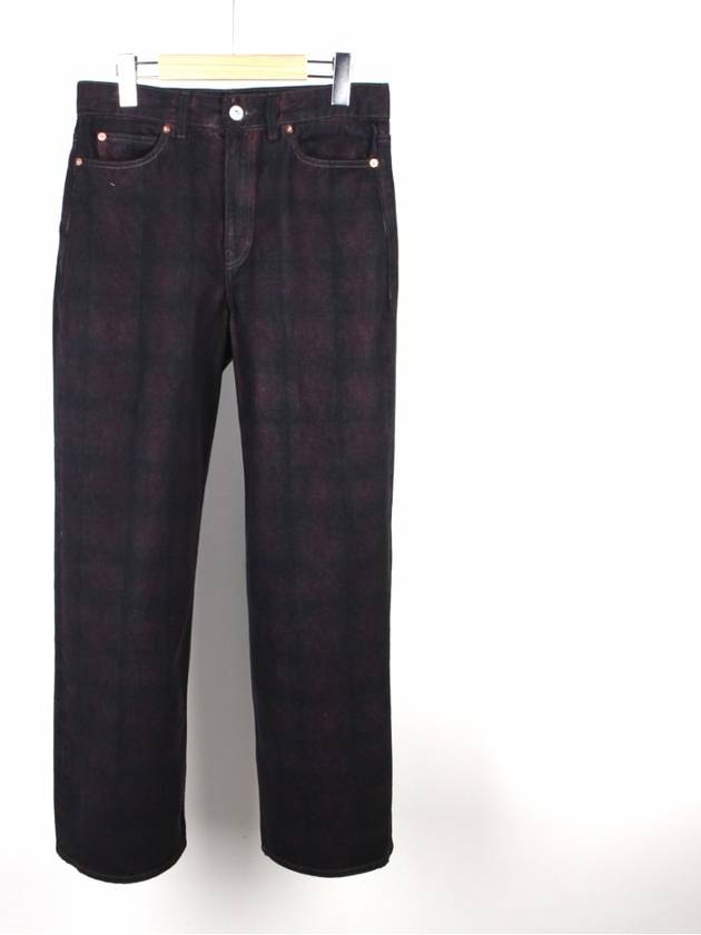 23 FULL CUT Overdyed Big Lumbercheck Print W2235FOB Full Cut Overdyed Big Lumbercheck Print Denim Pants - OUR LEGACY - BALAAN 2